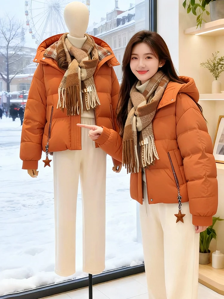 เสื้อโค้ทกันหนาวสำหรับผู้หญิง สไตล์เกาหลี ผ้าฝ้าย ทนทาน ซิปปิด ดีไซน์ทันสมัย