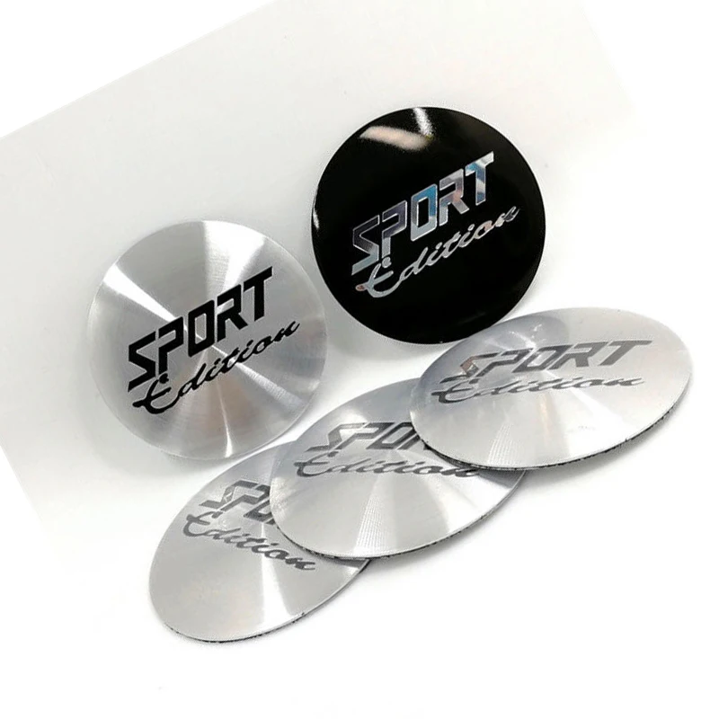 4pcs 56mm SPORT Letter Universal Car Wheel Center Hub Cap Decorative Stickers