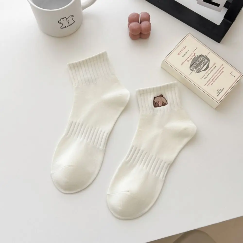 

Casual Cartoon Capybara Socks Elastic White Cotton Socks Soft Breathable Summer Hosiery Daily