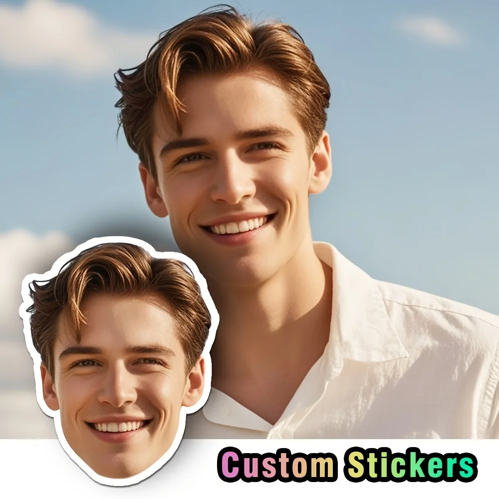 Customized PVC Personal Portrait Stickers for mobile phones, laptops, drinking glasses,watertight etc., office decoration