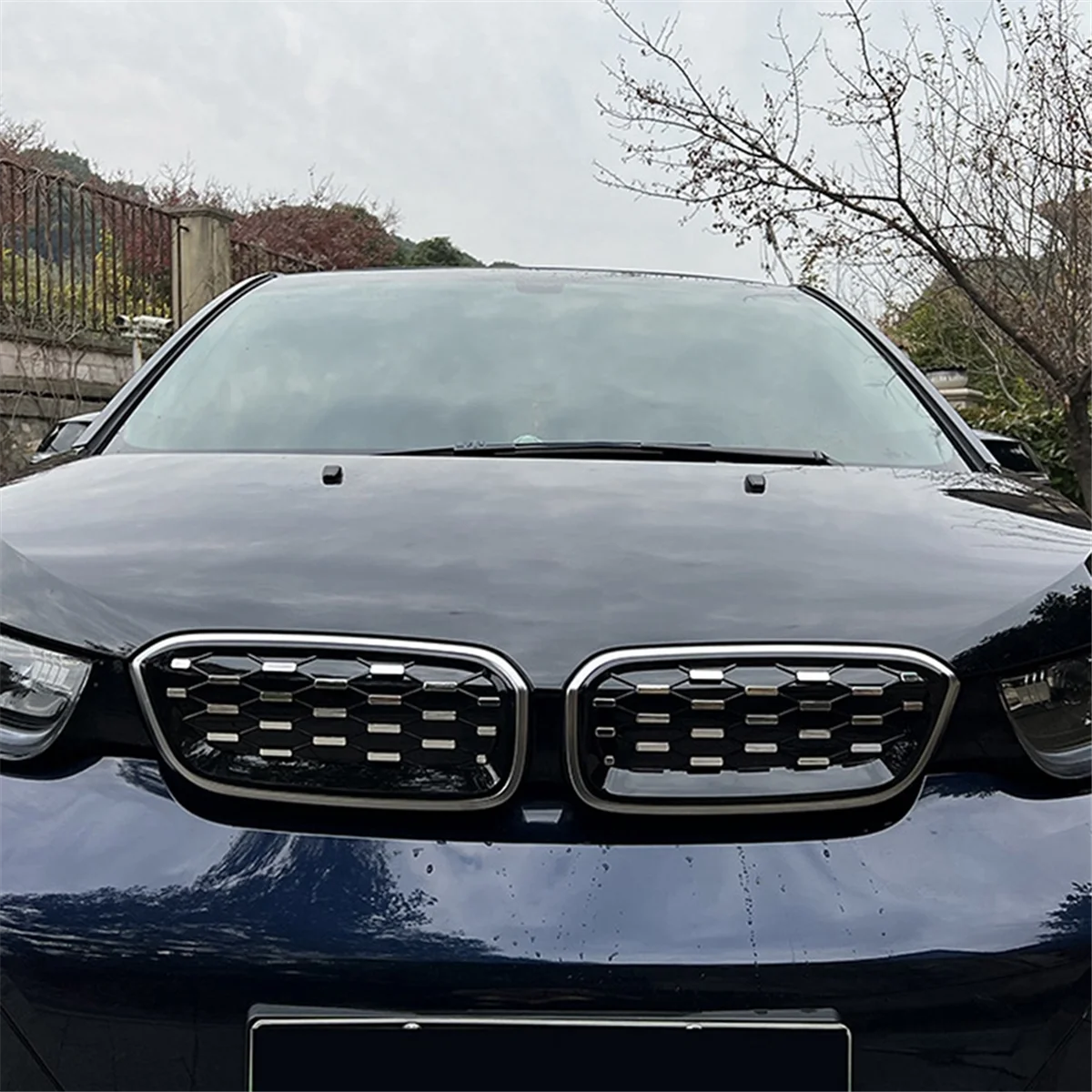 ABZV-Penutup Jaring Kisi Bumper Depan Mobil untuk BMW I3 I01 LCI 2014-2020