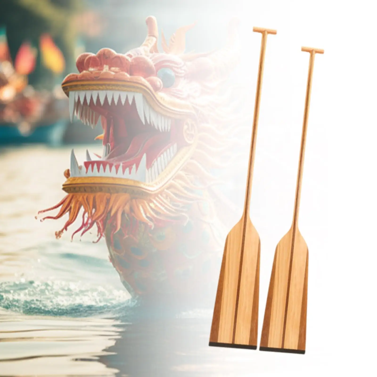 Dragon Boat Paddle Wood Canoe Paddle Equipment Beginner Boat Accessories Outdoor