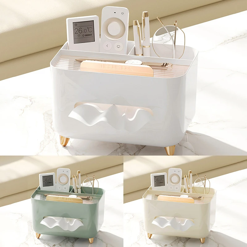 

Multifunctional Tissue Box Living Room Tissue Case Desktop Organizer Remote Control Tissue Holder Luxury Paper Tissue Box Holder