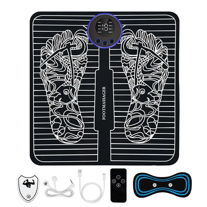 Foot Massage Pad Feet Massager Pad Foot Massager Rechargeable Massage Mat Adjustable Feet Massage Machine EMS Massager For