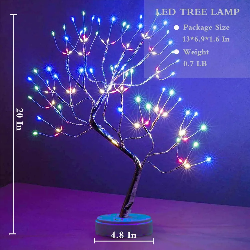 Tree LED Light USB Table Lamp Adjustable Touch Switch DIY Artificial Xmas Tree Fairy Night Light For Home Christmas Decoration