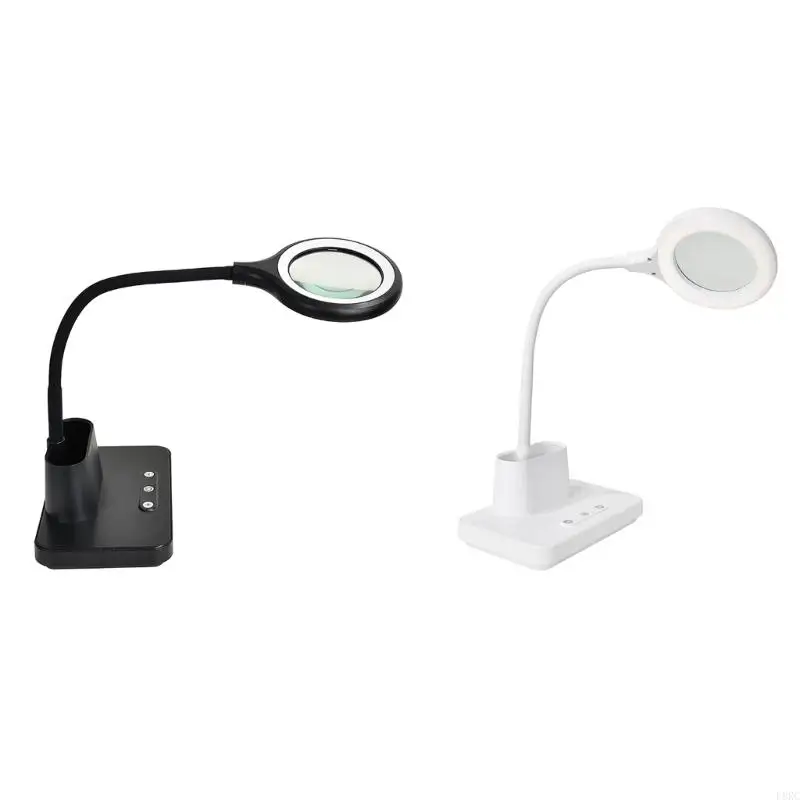 L8RC Multipurpose 5 Times Desk Lamp Magnifier With Three Light Setting And USB Charging for Crafts & Reading