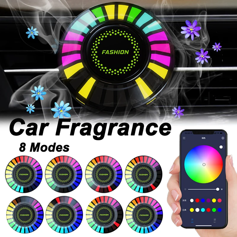 

Car Hanging Air Freshener RGB Bluetooth Atmosphere Lamp USB Vehicle LED Rhythm Fragrance Light Strip Car Accessories Interior