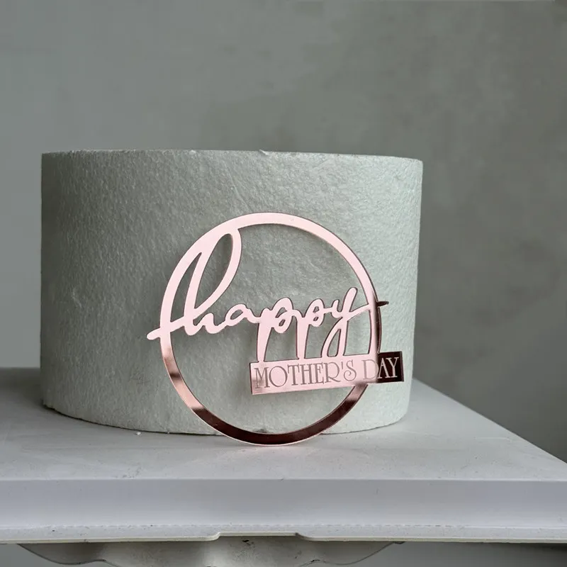 جديد كعكة عيد الأم السعيدة توبر الذهب عالية الجودة الاكريليك أمي حفلة عيد ميلاد كعكة توبر لعيد المرأة سعيدة لوازم الخبز