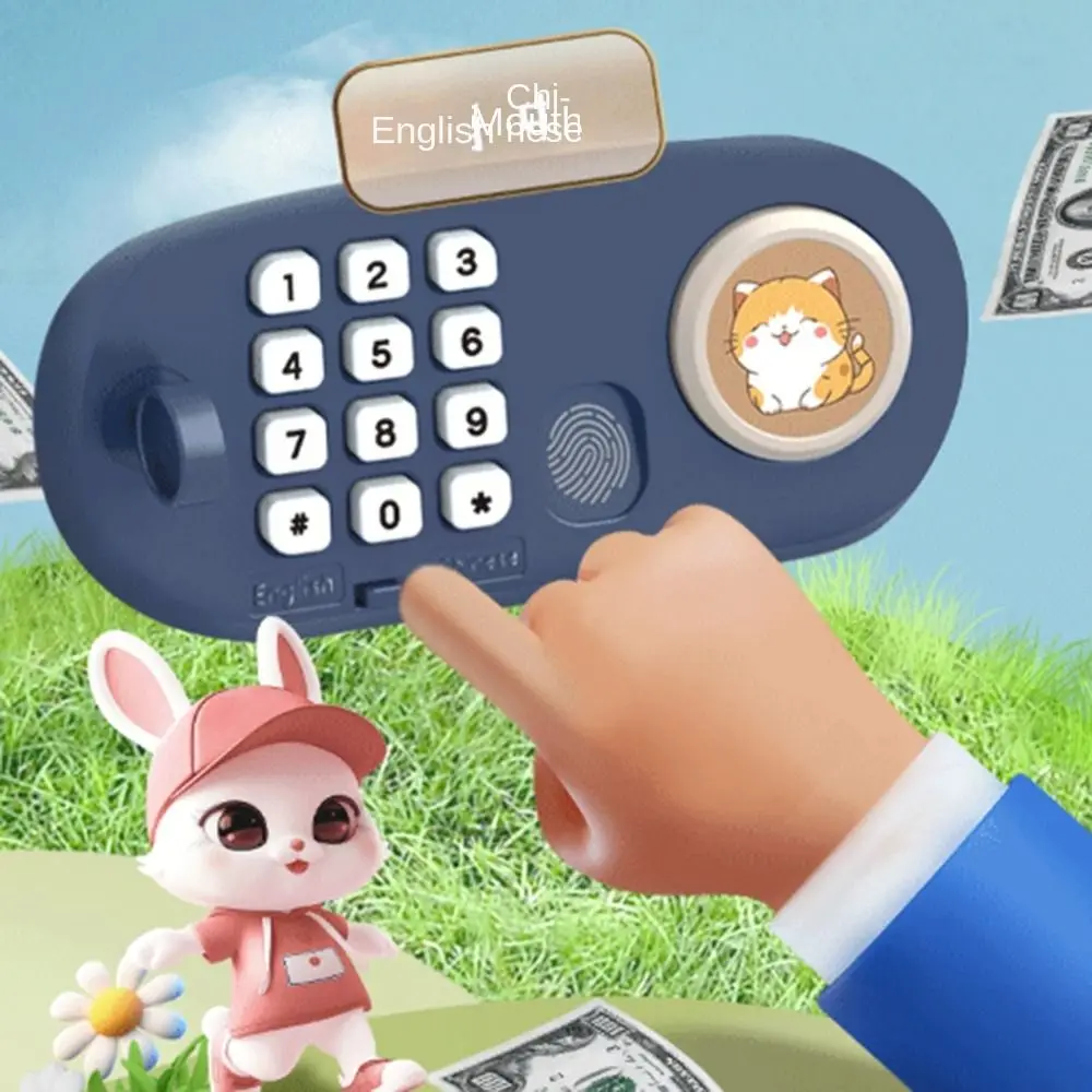 Cerradura con contraseña, banco de ahorro enrollable automático, caja de almacenamiento protegida con huella dactilar, cajas de dinero para niños, caja de seguridad con recordatorio de voz