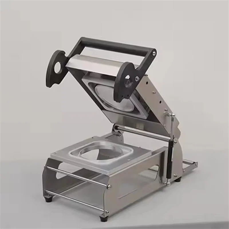 Maßgeschneiderte Heißsiegelmaschine für Lebensmitteltabletts, Handdruck-Lebensmittelverpackungsmaschine zum Mitnehmen, Lebensmittelbehälter-Tablettversiegelungsgerät