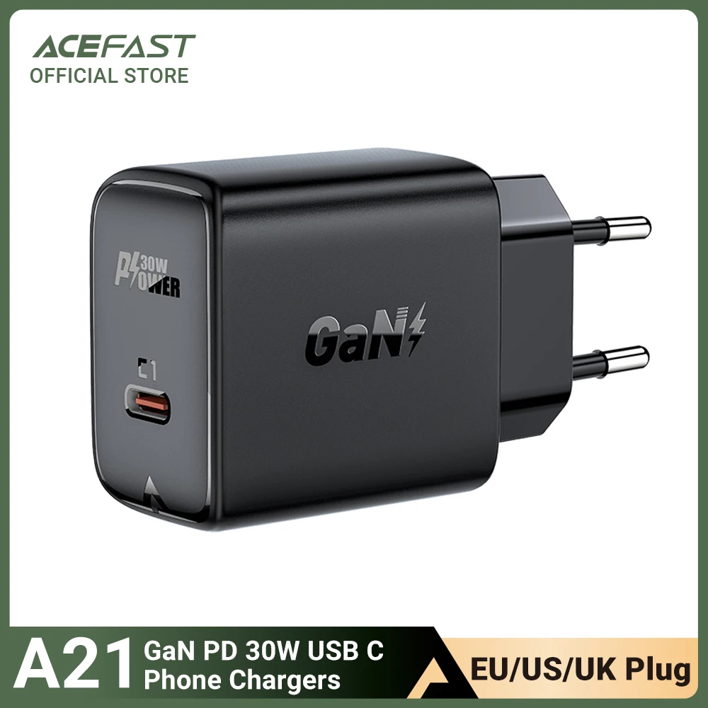 

ACEFAST USB C 30W GaN PD Fast Type C Charger For iPhone 13 12 Pro Max Quick Charging QC4.0 PPS For iPad Air Pro 30W GaN Charger