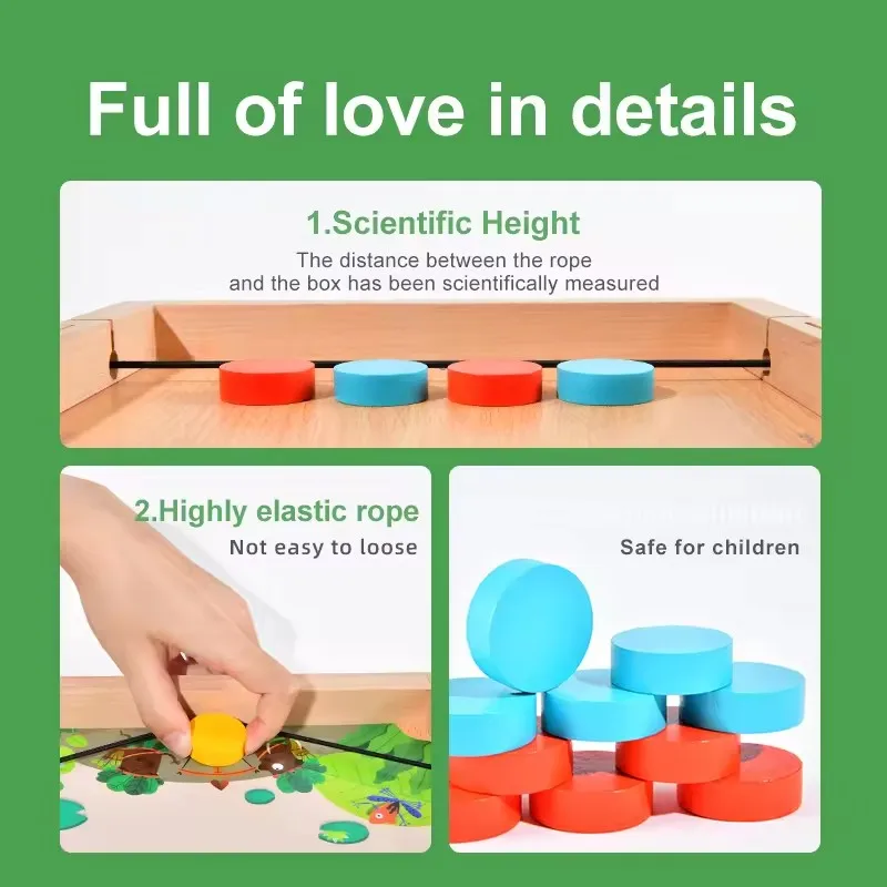 لعبة لوحة كاروم تفاعلية للأطفال 10 في 1 من ميدير، لعبة خشبية مزدوجة معركة الوالدين والطفل لسطح المكتب للأطفال 3 سنوات فما فوق