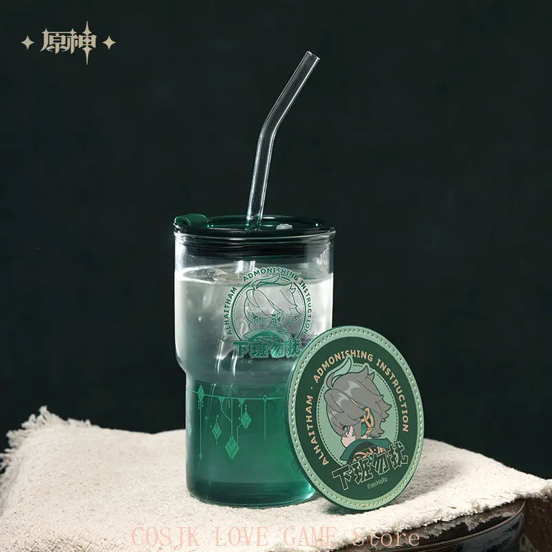 

Original MIHOYO Game Genshin Impact Alhaitham Cup Gift Box with Straw Cup and Lid Color Changing Water Cup Cosplay Anime Gift