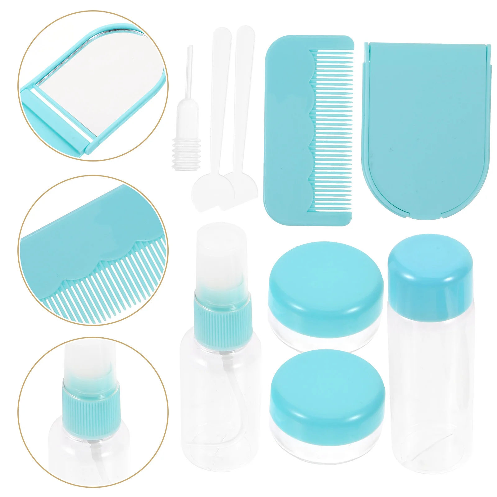 10 في 1 زجاجات سفر، مجموعة زجاجات فارغة، حاويات سفر محمولة قابلة لإعادة الملء، مجموعة تخزين أدوات الزينة في صالة الألعاب الرياضية #3