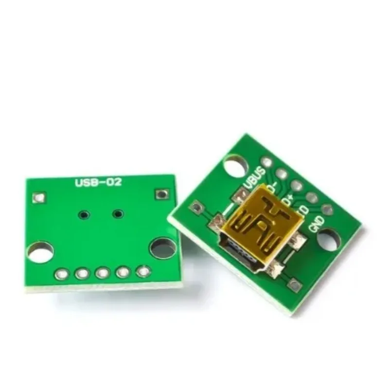 Mini USB A macho para USB 2.0, 3.0, Interface de conector B, 2.54mm DIP PCB Converter, Adaptador Breakout, 5pcs por lote