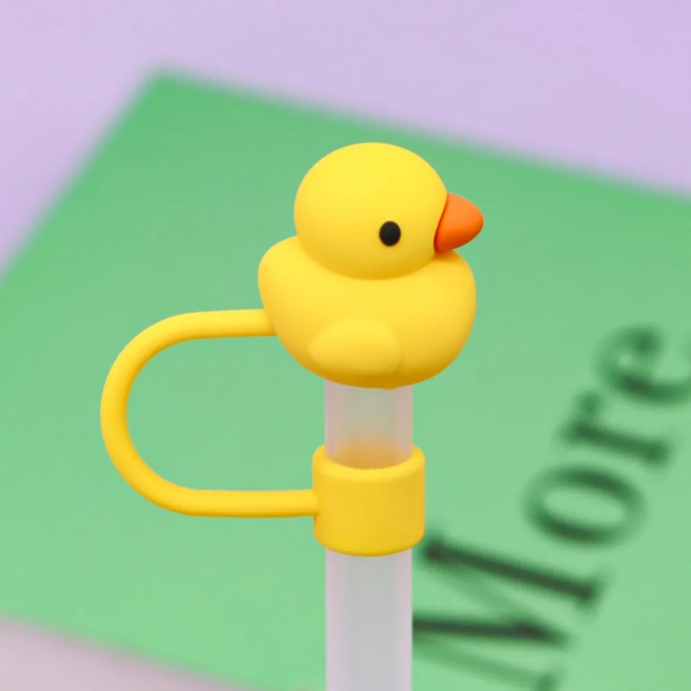 

Silicone Animal Shape Straw Topper Cartoon Reusable 10mm Straw Tips 3D Dust-Proof Straw Cap Drinking