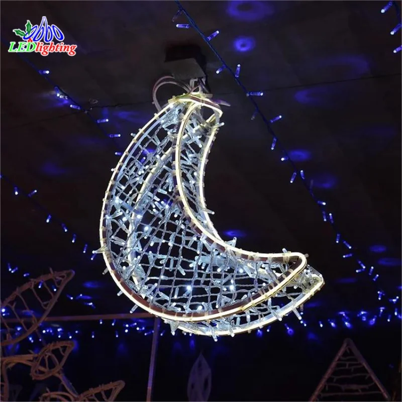 custom.3D Ramadan Kareem Lights Moon and StarDecoration Eid Mubarak Motif Light RamadanDecoration