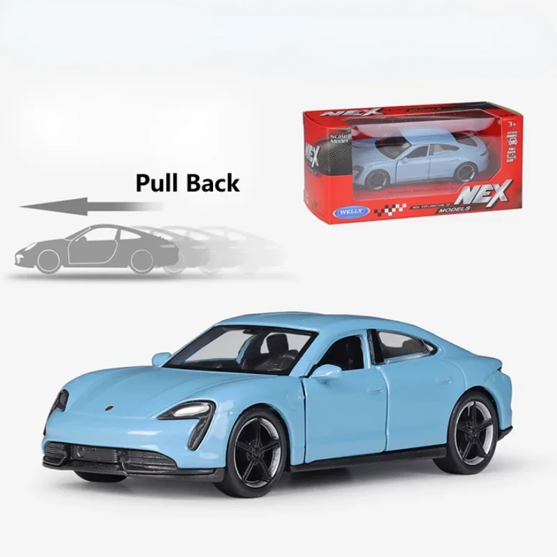 WELLY1:36 Taycan Turbo S retirer Simulation alliage voiture modèle Boomerang jouet garçon préféré cadeau de noël anniversaire B617