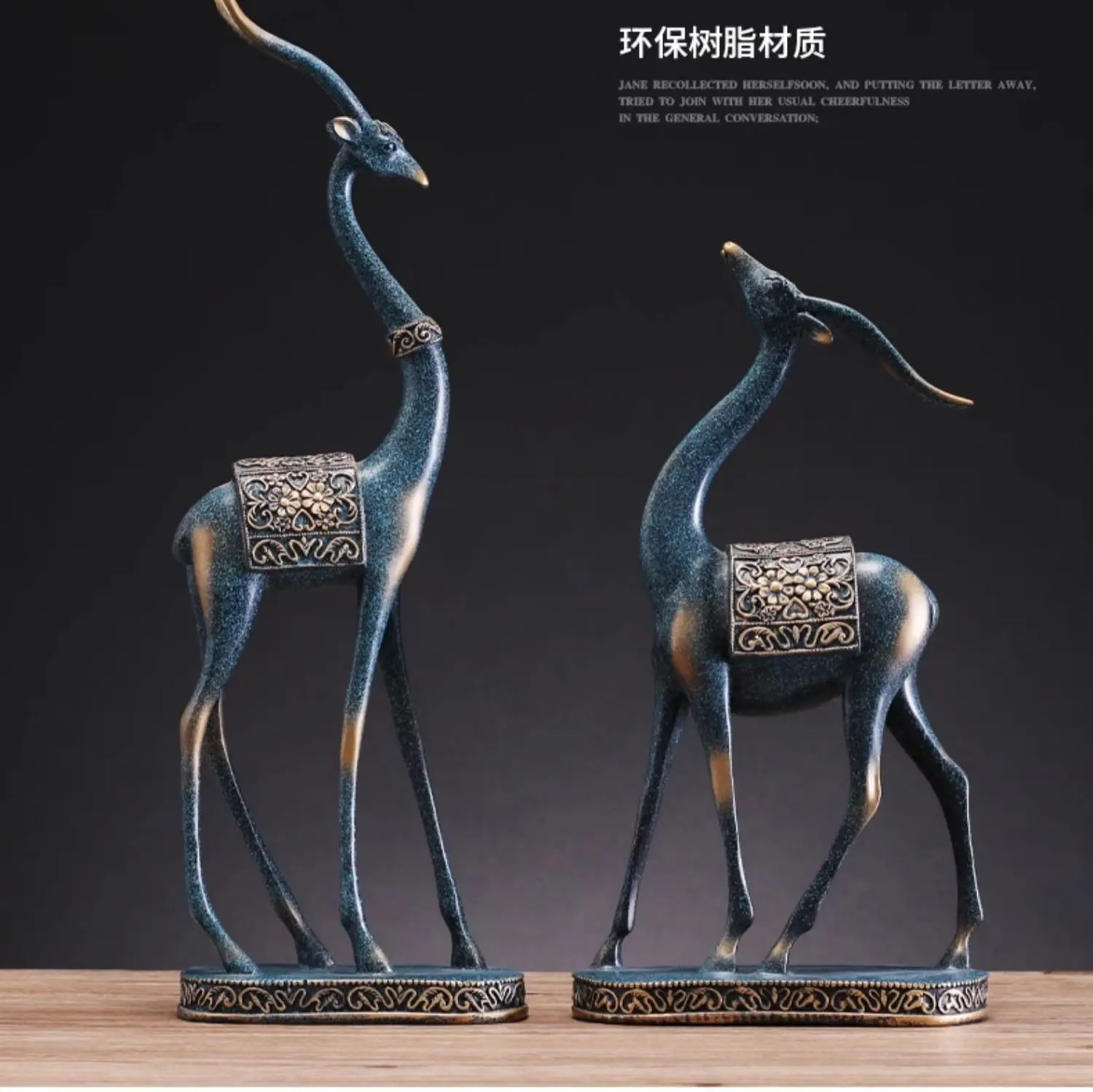 

Creative Wealth Attraction Deer Statue Crafts Living Room Desktop Entrance Wine Cabinet Home Decoration Relocation Gifts