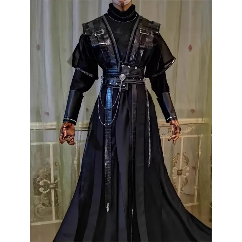 

He Xuan Tian Guan Ci Fu Chang Geng Mo Ran Cosplay Costume Black Hanfu For Women Men yj4k