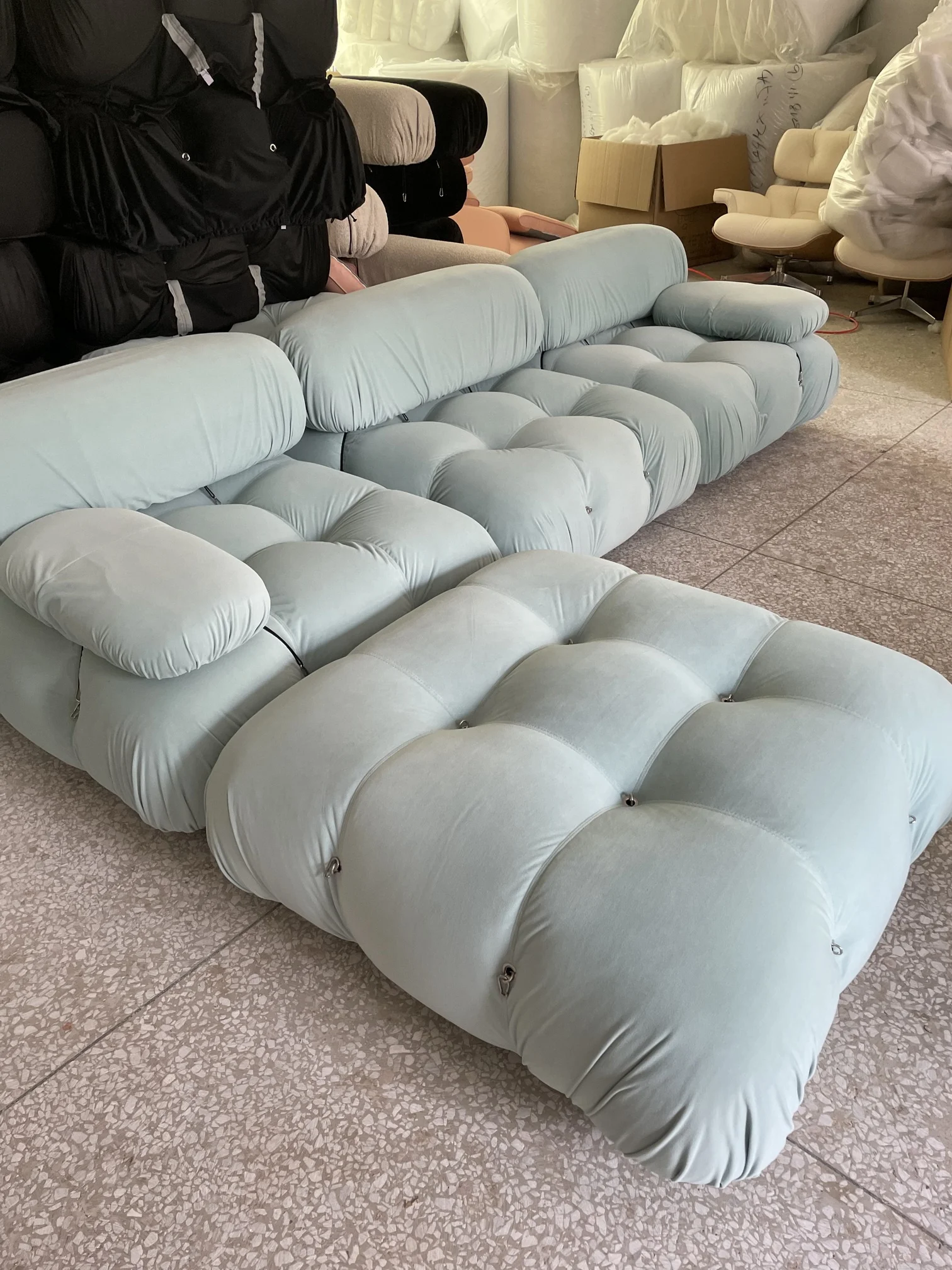 Modern Living Room Sofas Mario Sofa Leisure Modular Sofa Comfortable Durable Boucle Couch for Home Furniture Set Sectional 1 Pcs