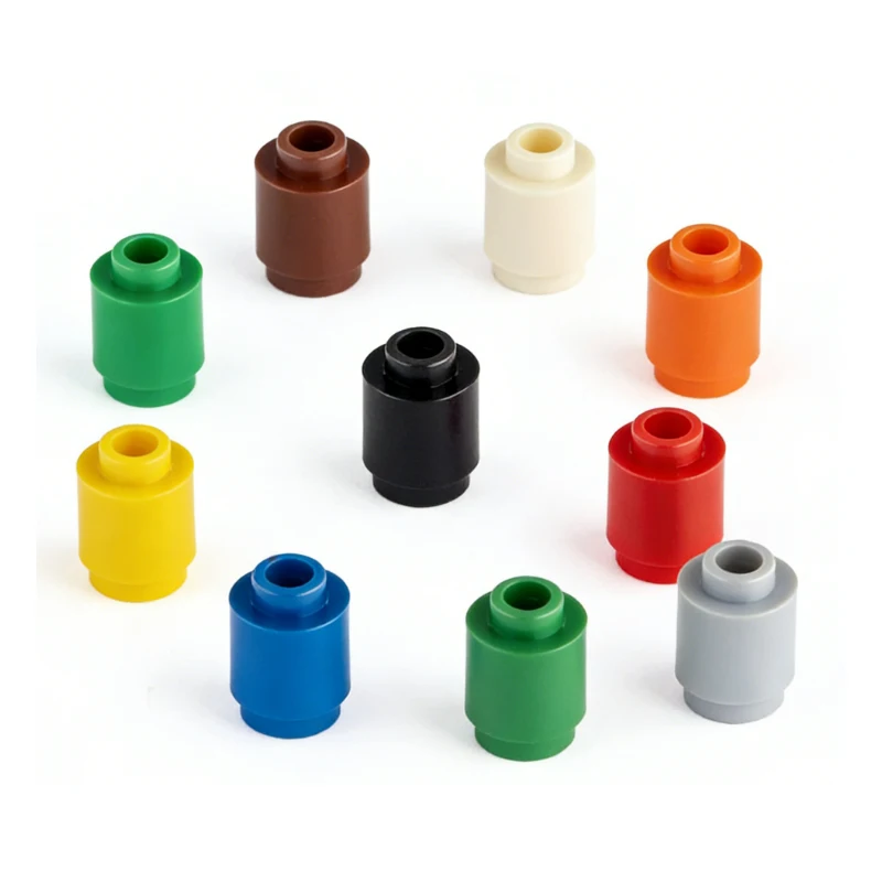 55pcs MOC compatible building blocks 3062 small particles 1X1 cylindrical bricks DIY children's toy gifts