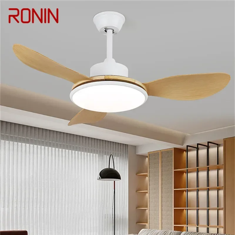 RONIN Modern Fan Light Luxury Living Room Restaurant Bedroom Study LED Ceiling Fan Light Remote Electric Fan Light