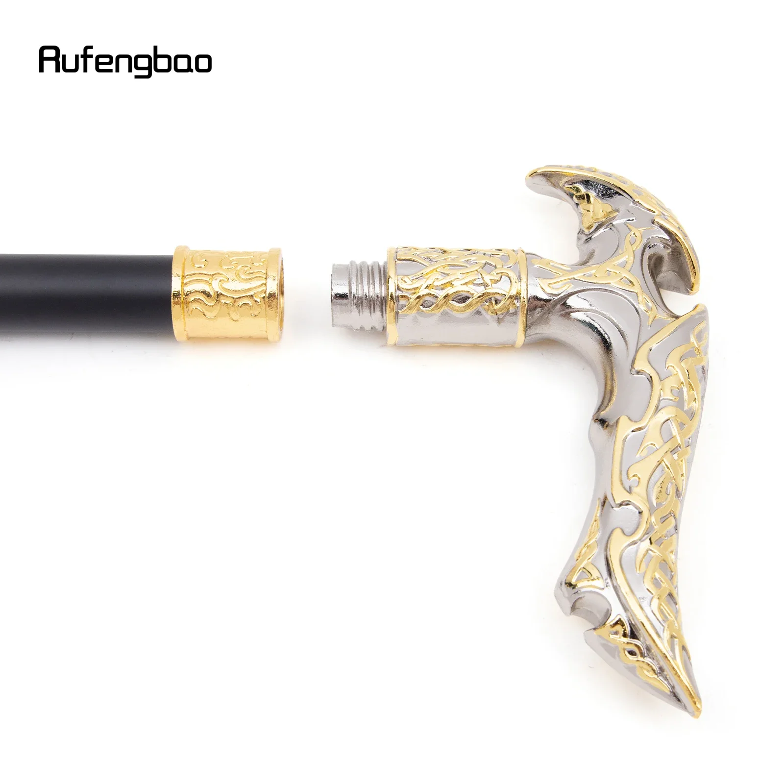 الذهبي الأبيض الفاخرة منحنى زهرة واحدة مشتركة عصا للمشي الزخرفية Cospaly المألوف عصا للمشي هالوين Crosier 92 سنتيمتر