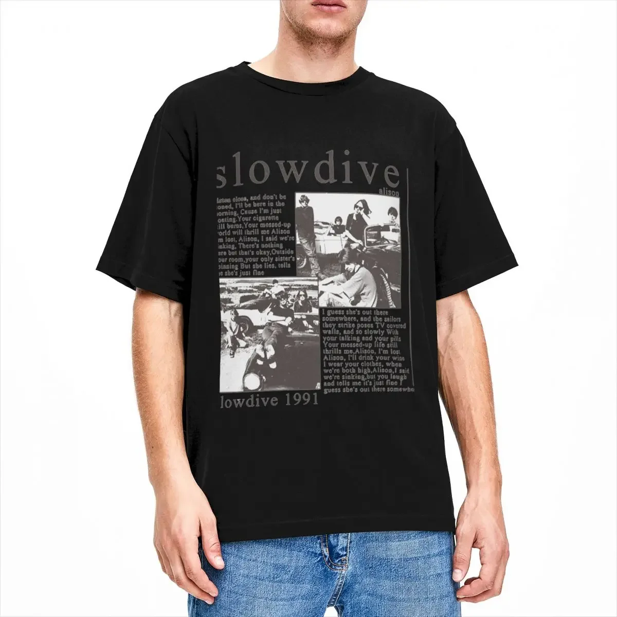 Slowdive 1991 T Shirts Merchandise Men Women Cotton Awesome Crew Neck Hip Hop Tees Short Sleeve Clothes Gift Idea