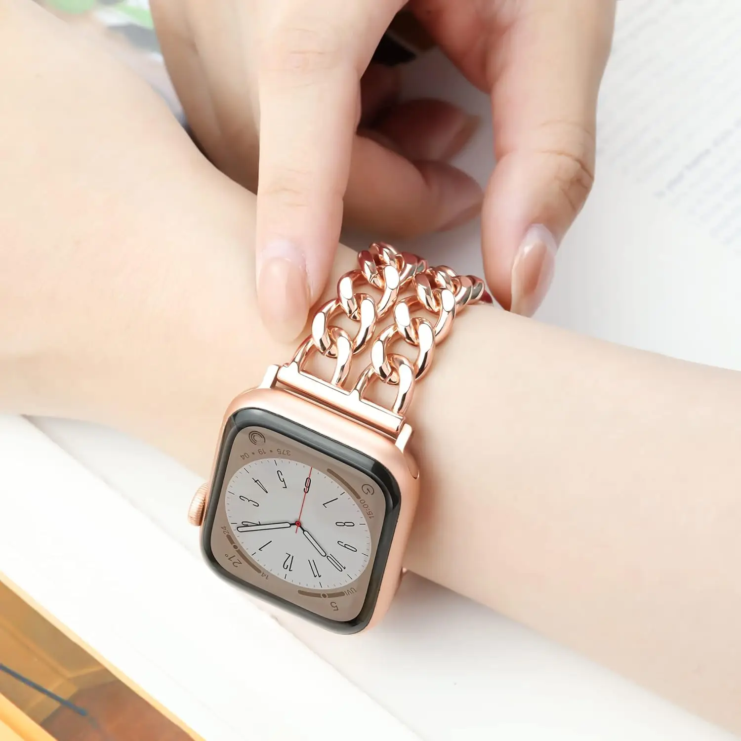 Luxury Stainless Steel Strap for Apple Watch Band 44mm 42mm 45mm 41mm 49mm 38mm 40mm Metal Chain for iWatch Series 9 8 se 7 6 5 image 3