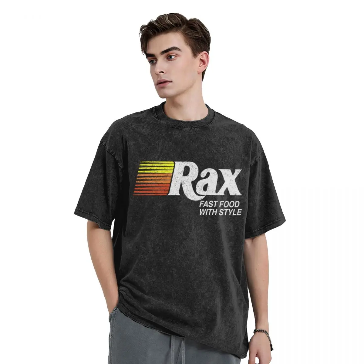 Rax-T-shirt restaurants pour garçons, vêtements d'été blancs, mode PO gy chemises pour hommes, t-shirts drôles