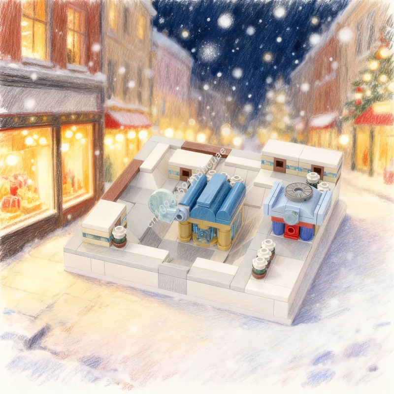 

289pcs MOC Snowbelle City Kalos Architecture Model Building Blocks Toy Assemble DIY Christmas Gifts Creative Education Idea Kids