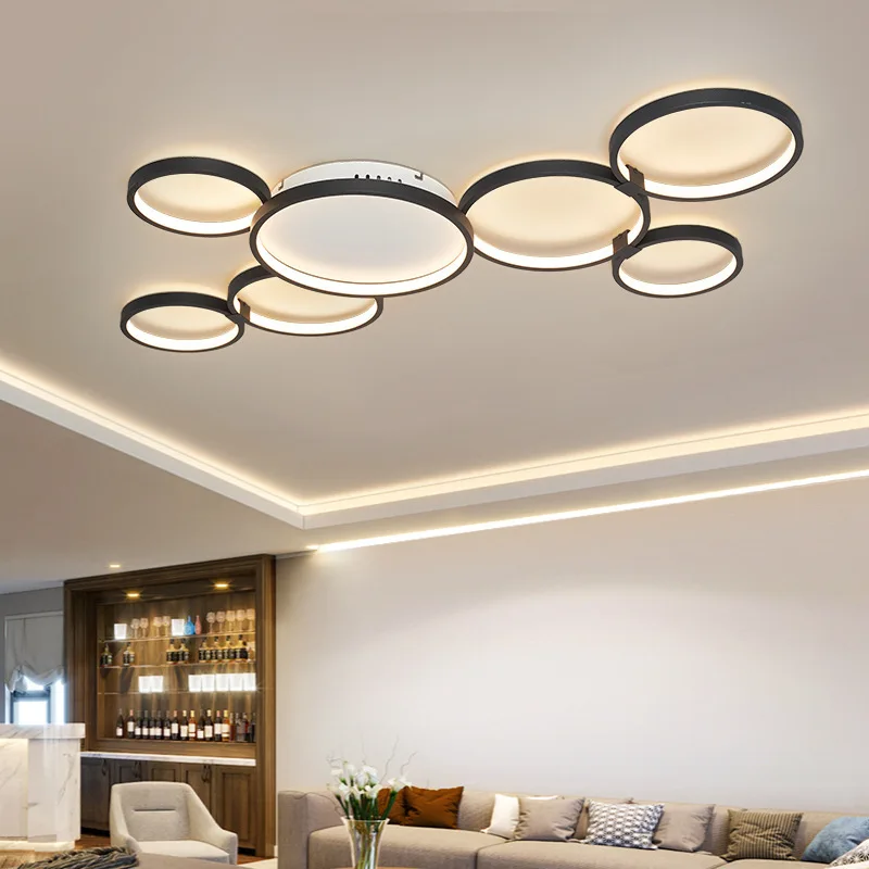 Ring Living Room Lamp Modern Simple Circle Led Ceiling Lights Creative Design Hall Bedroom Lamps Lighting Home Decor Fixtures