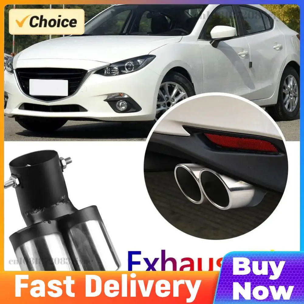 

Car Oval Rear Exhaust Car Exhaust Muffler Tip Stainless Steel Dual Outlet Tail Muffler Tip Car Modification Parts