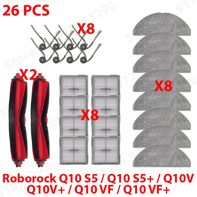 Voor Roborock Q10 S5 / Q10 S5+ / Q10V / Q10V+ / Q10 VF / Q10 VF+ Onderdelen Hoofdborstel Hepa Filter Stofzak Stofzuiger Accessoires