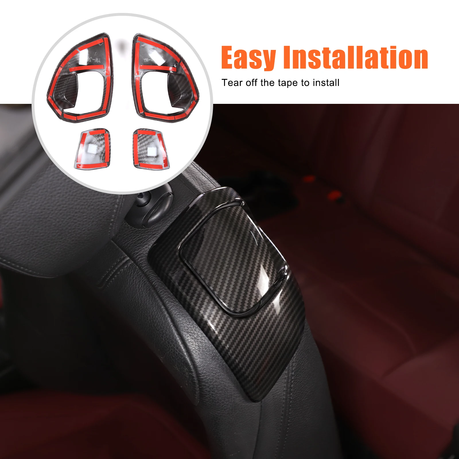 

4piece set ABS carbon fiber For BMW 2 Series F22 F23 2014-2019 two-door car front seat flip switch cover sticker Car accessories