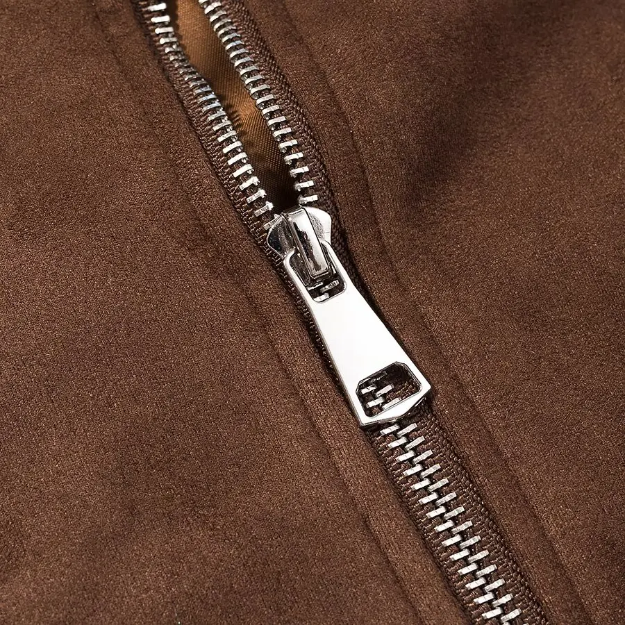 JNLEAOG Nouvelle Collection Automne – Blouson Moto en Cuir et Velours pour Femme, Style Urbain, Chaud, en Polyester, Col Montant, Fermeture Éclair