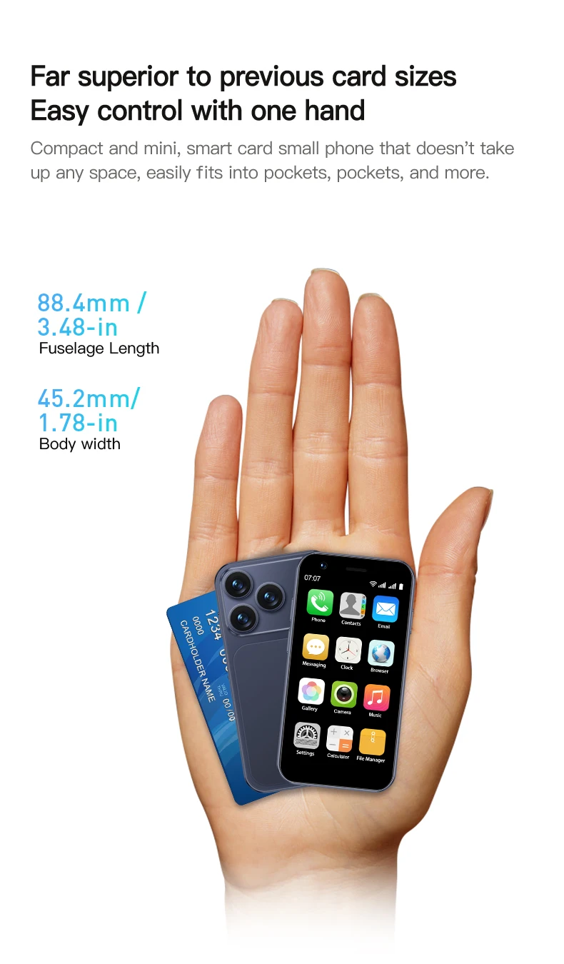 SERVO 18SE Mini Smartphone 3.0inch HD Display 3G WCDMA 2GB+16GB GPS Android Small Portable Cellphone Dual SIM Standby Play Store