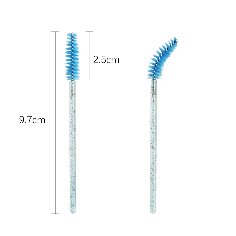 50 pçs escovas de cílios descartáveis escova de sobrancelha de náilon cristal rímel varinhas aplicador cílios pente cosmético ferramentas de maquiagem feminina