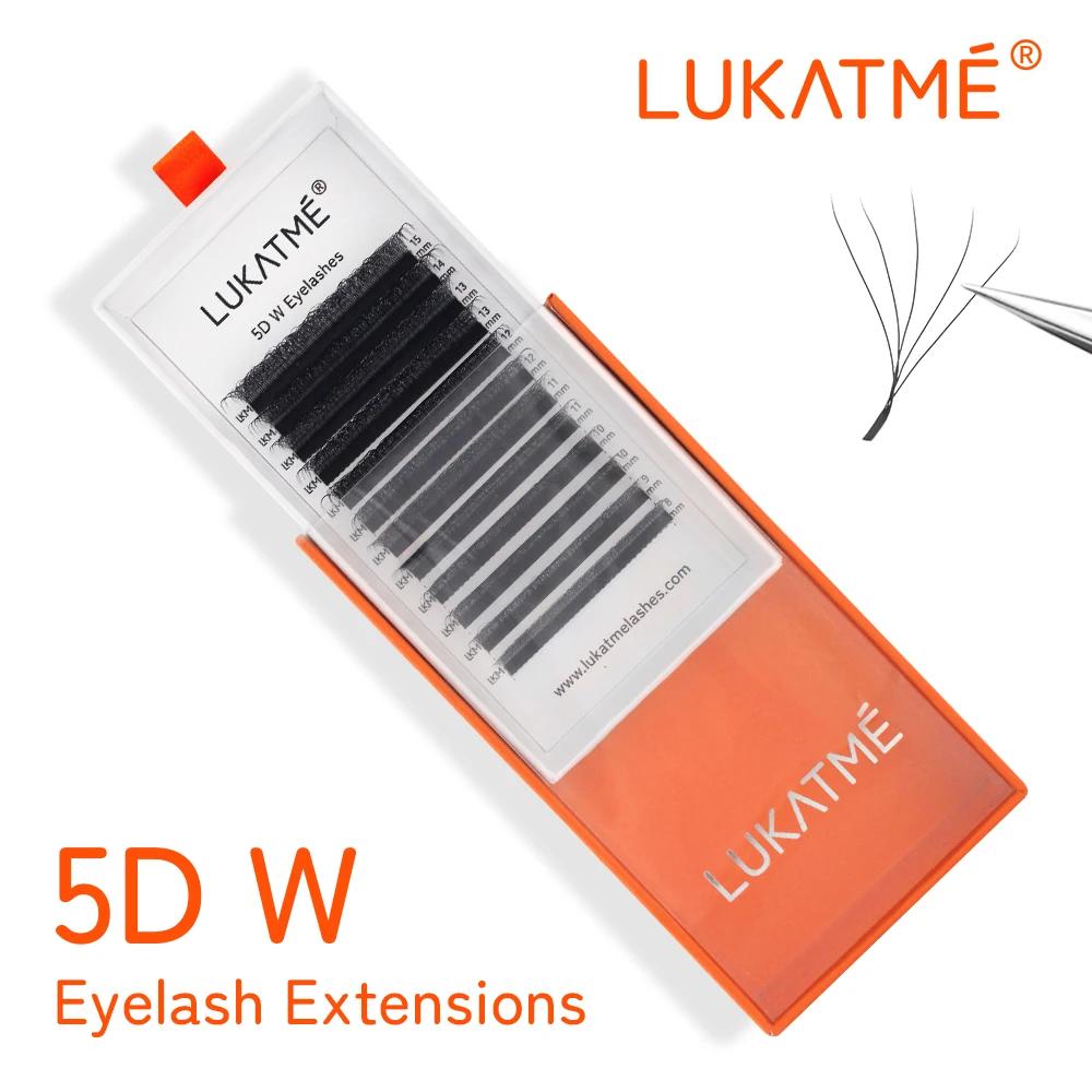 

LUKATME 5D W Eyelash Extensions Full Set Premade 5D Fans Mink Eyelashes 0.07mm Ultra Soft 5D W False Lashes