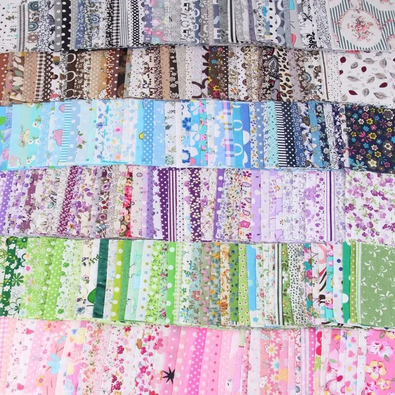 50pcs DIY Floral Fabric Floral Printed Cotton Cloth Sewing Quilting Fabric for Patchwork Needlework Handmade Material 10*10cm