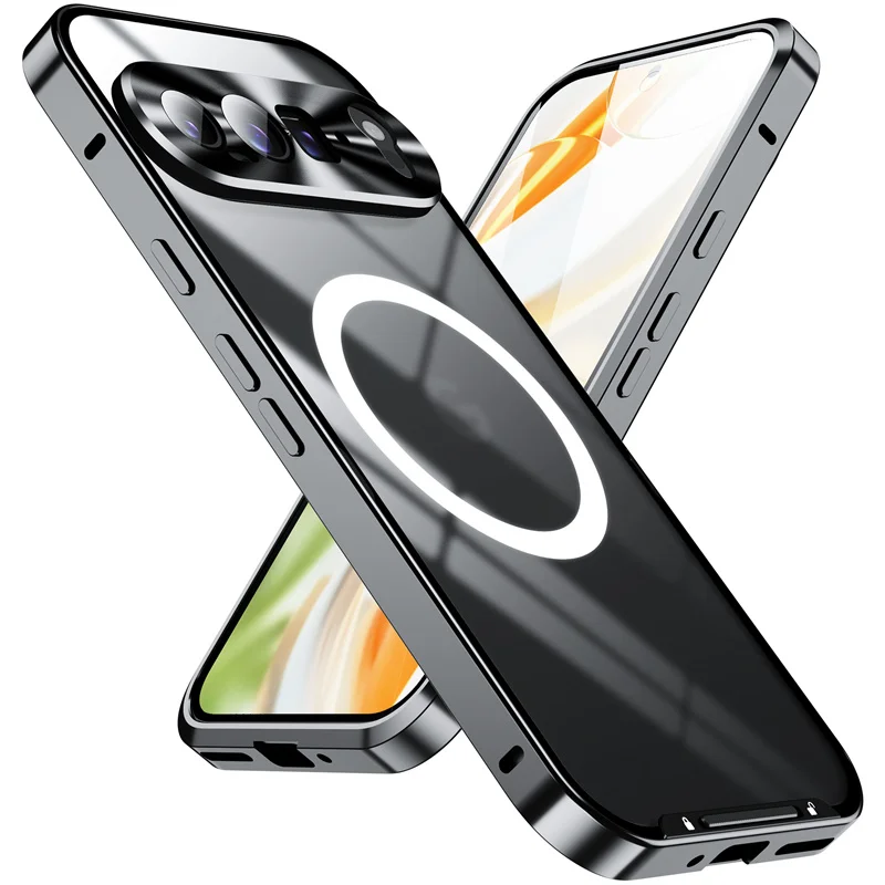 

For Pixel 10 Pro XL Case Metal Frame Wireless Charging Cases for Google Pixel10pro XL Pixel10 for Magsafe Magnetic Armor Cover