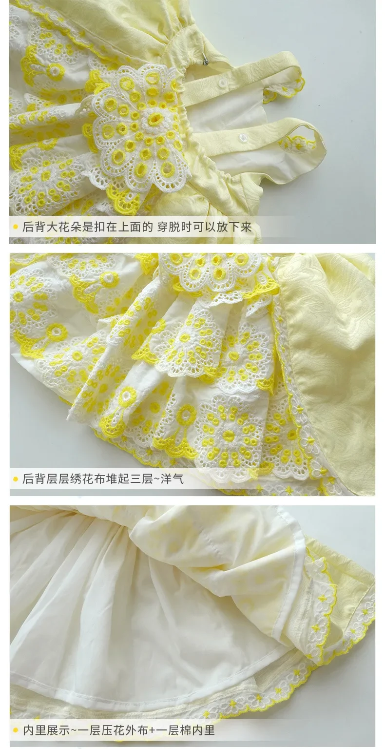 New children's dress two-piece Lolita style baby dress with suspenders + shorts