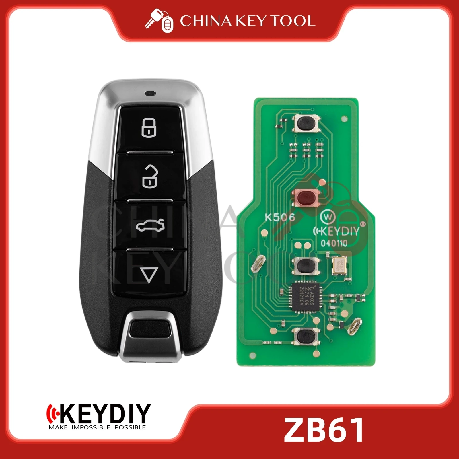 

Универсальный смарт-ключ KEYDIY KD ZB61 ZB61-4 с 4 кнопками, поддерживает модели 46, 47, 48, 49, 4A