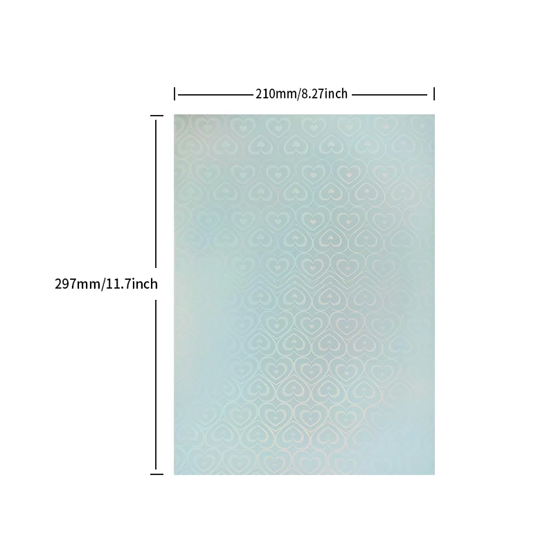 A4 Holographic Vinyl Sticker Paper Transparent  Laser Love Heart PET Adhesive Paper For Inkjet Printer Waterproof Anti-tear DIY