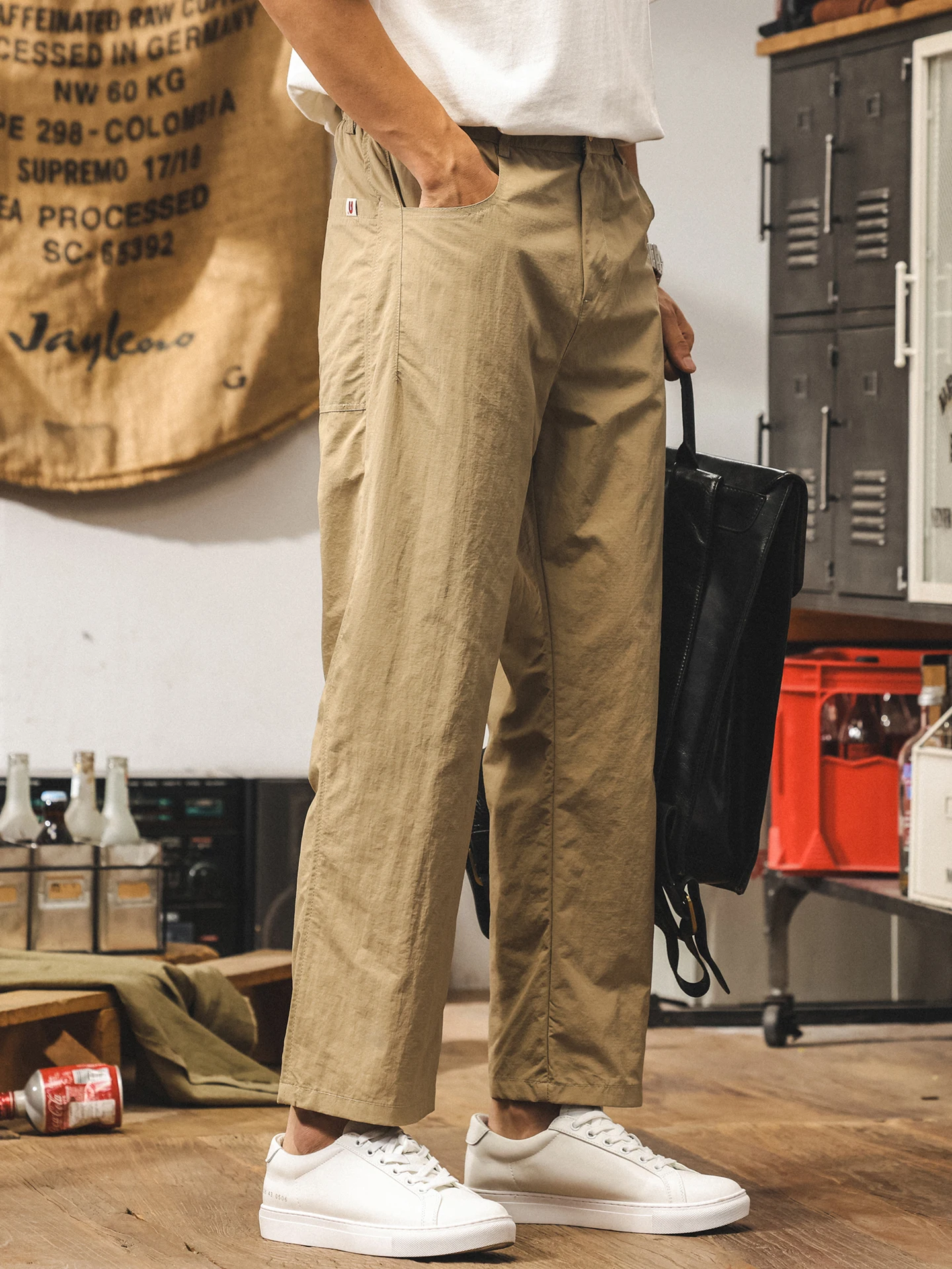 

Cool Sensation Ice Silk Straight Leg Nine-Tenths Men's Summer Thin Qui Dry Loose Trendy Brand New Casual Pants