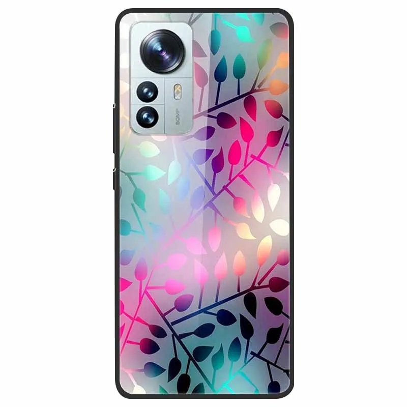 Tempered Glass Case For Xiaomi 12 Pro Cover Hard Shockproof Cases for Xiaomi Mi 12X 12 Lite Pro Funda 12Pro Coque Luxury Wolf