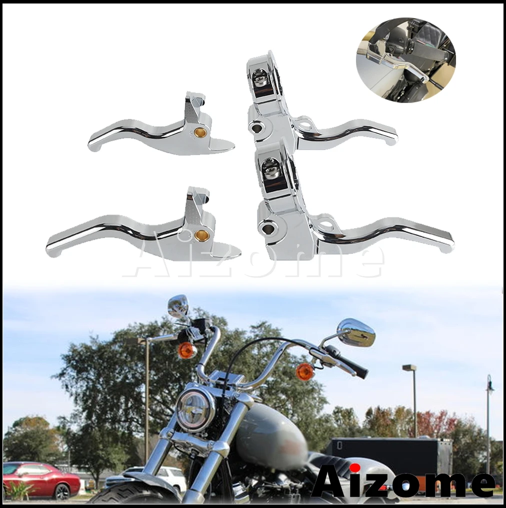 For Harley Softail Heritage Classic Low Rider Slim Sport Glide Street Bob Motorcycle Easier Pull Clutch Lever Brake Lever Kits