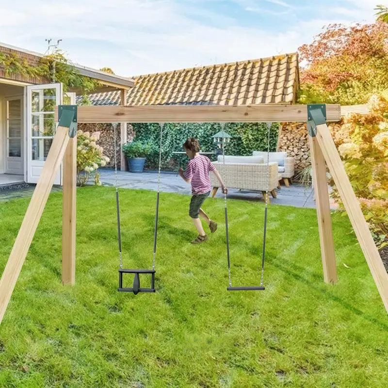 

A-Frame Middle Swing Set Brackets, Heavy Duty Carbon Steel Swing Set Hardware with Mounting Hardware, DIY Swing Set Bracket Swing Set Kit for 4x4 Legs & 4x6 Beam, Green (2 Pcs)