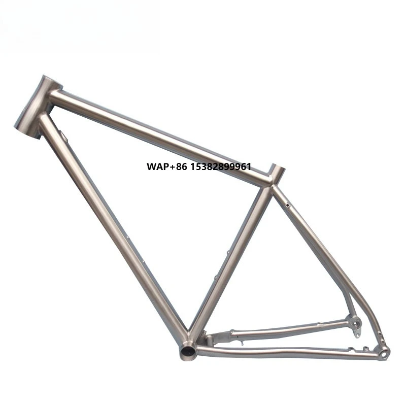 

Customized GR9 Titanium Gravel Bike Frame With Carbon Fork Bright Bicycle Frame China